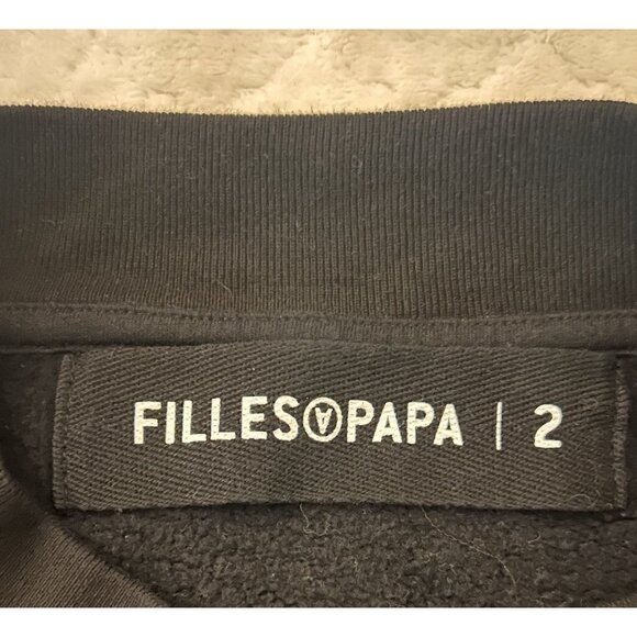 Filles A Papa Women’s Black Long Sleeve Sweatshirt Tunic Dress US Sz 4-6 - Picture 5 of 9